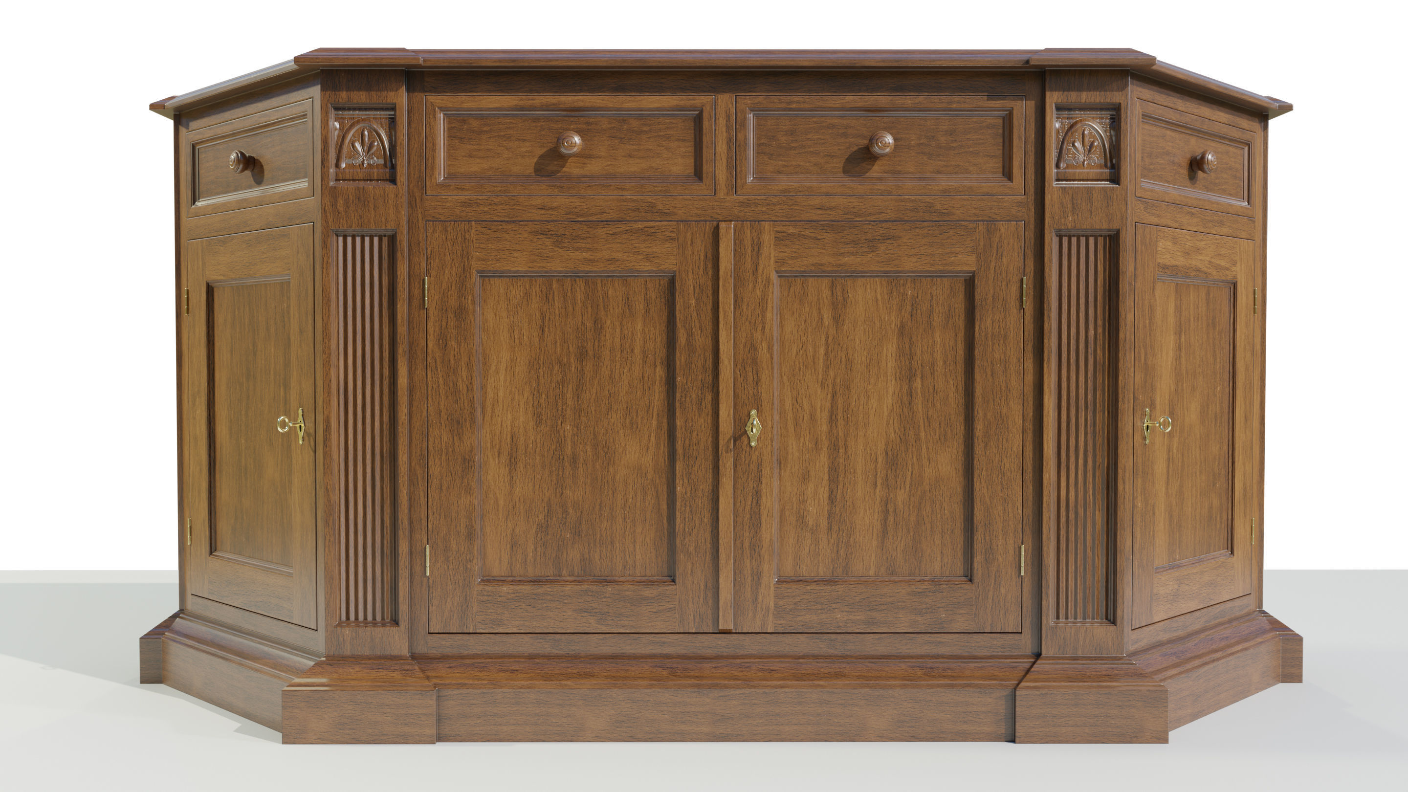 Classic Low Cabinet 3D model_7