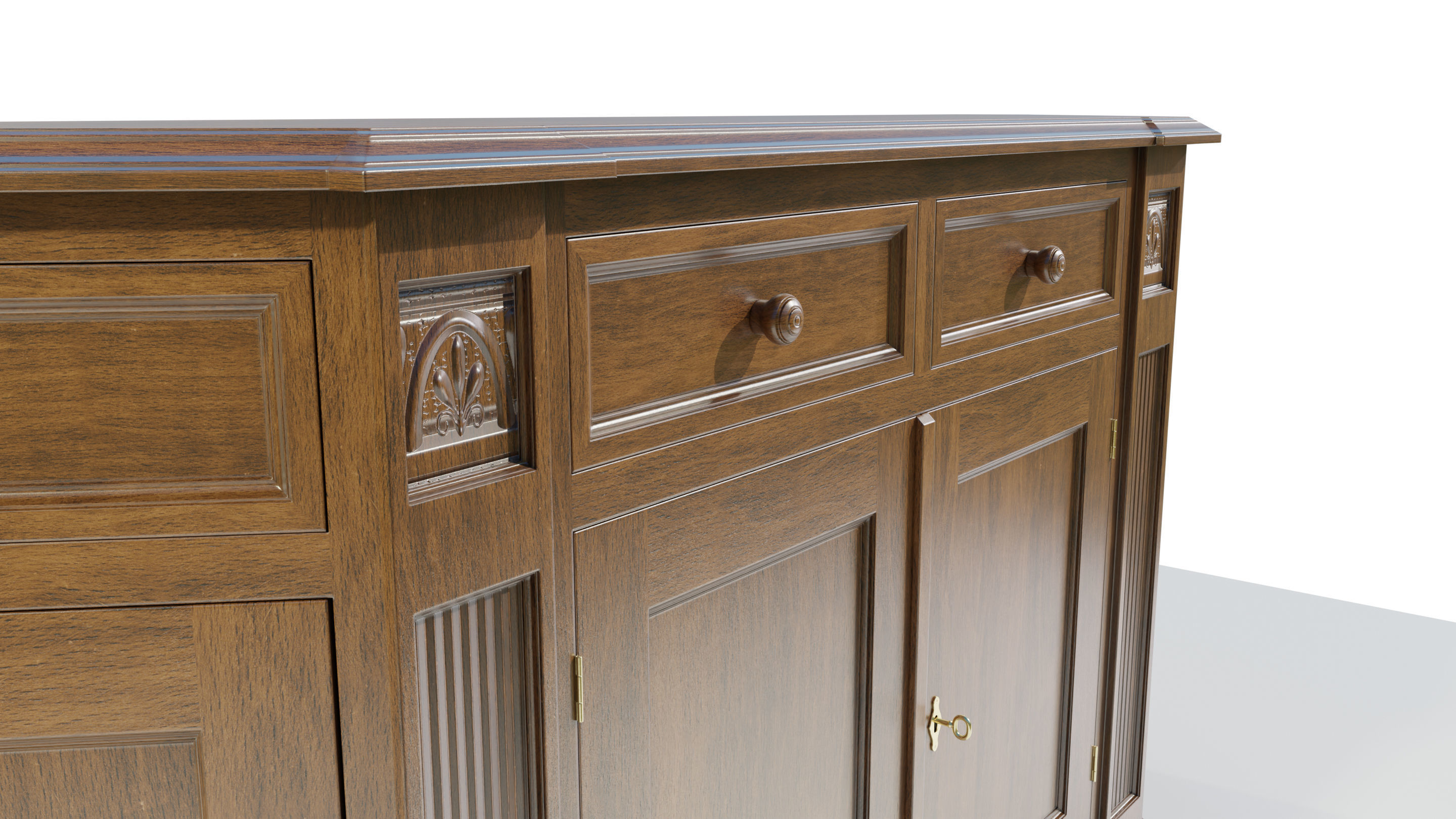 Classic Low Cabinet 3D model_8