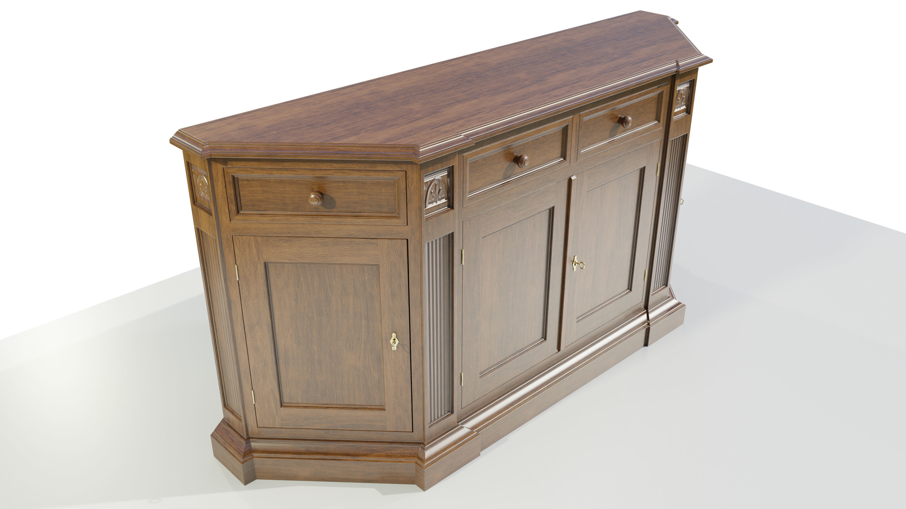 Classic Low Cabinet 3D model_3