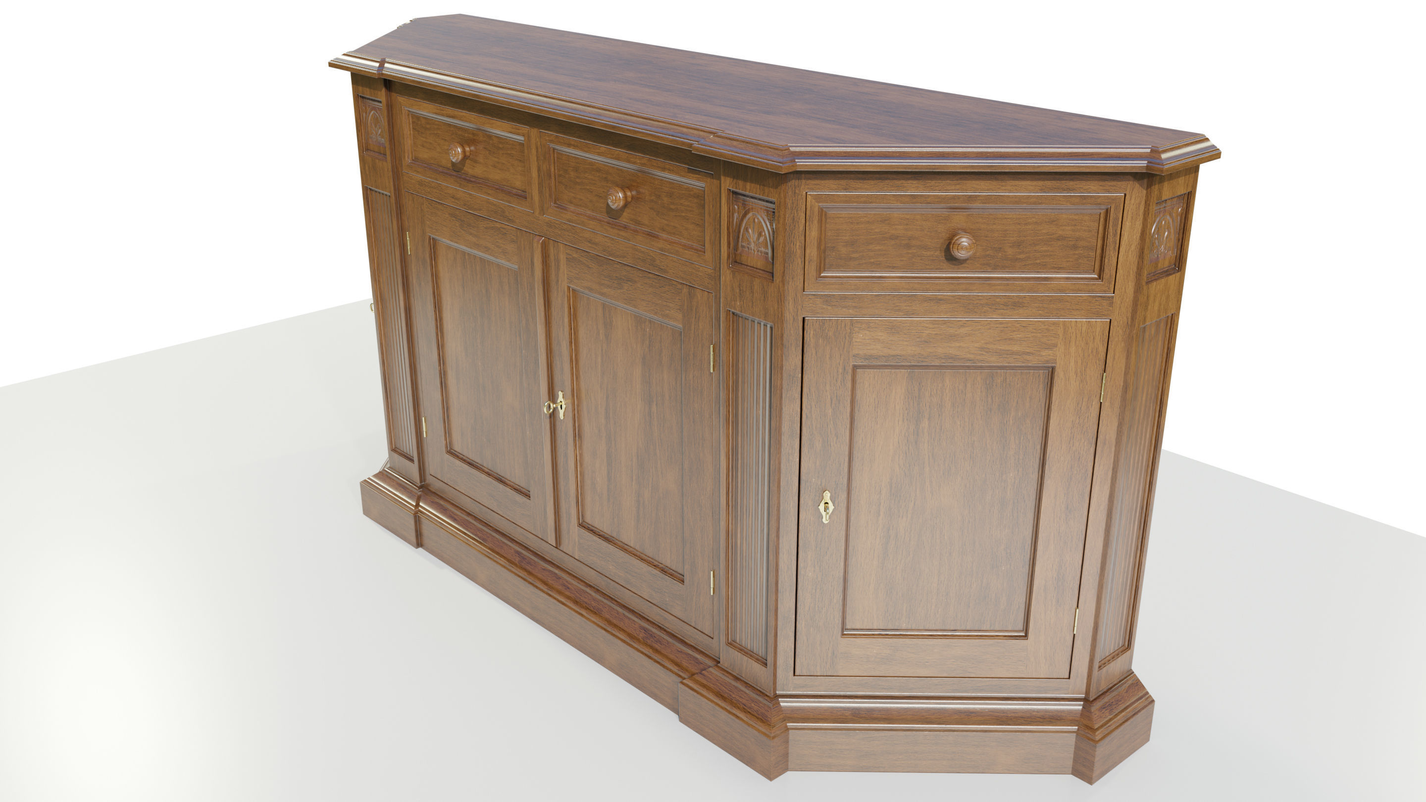 Classic Low Cabinet 3D model_4