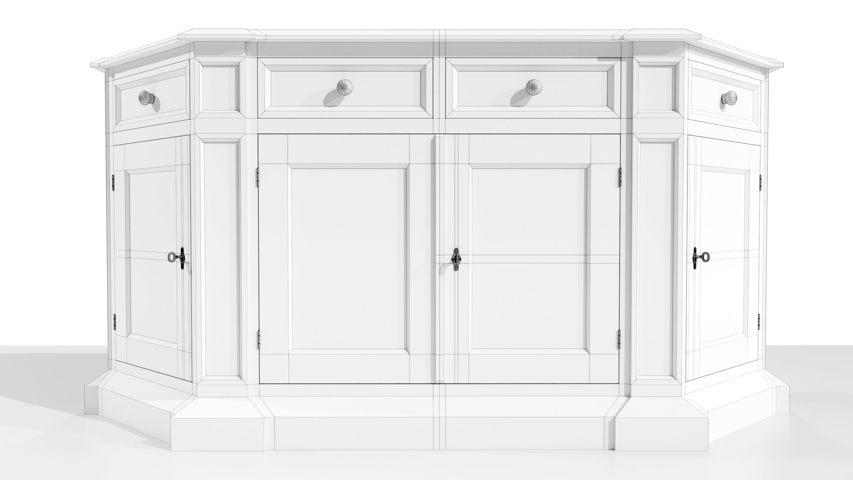 Classic Low Cabinet 3D model_17