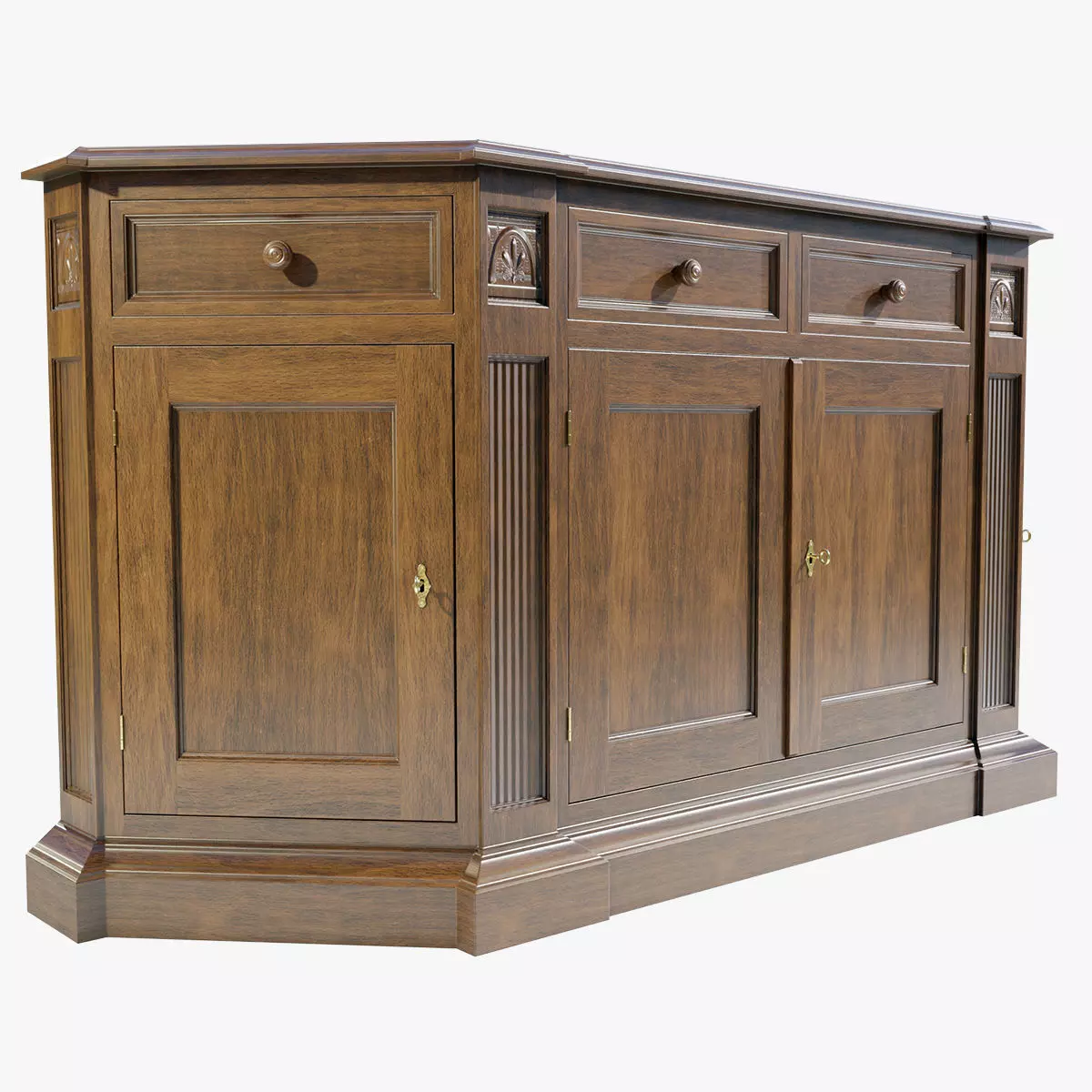 Classic Low Cabinet 3D model_0