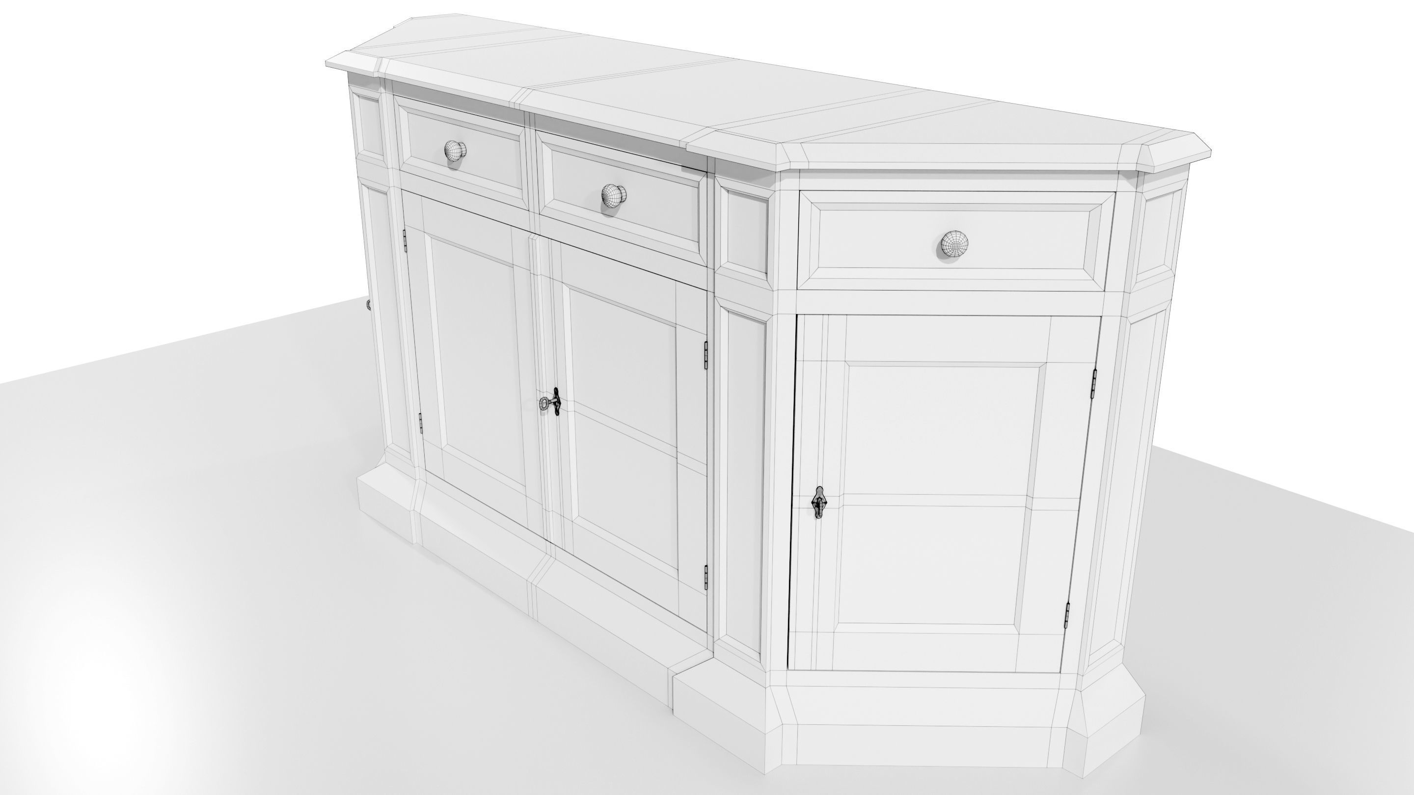 Classic Low Cabinet 3D model_14