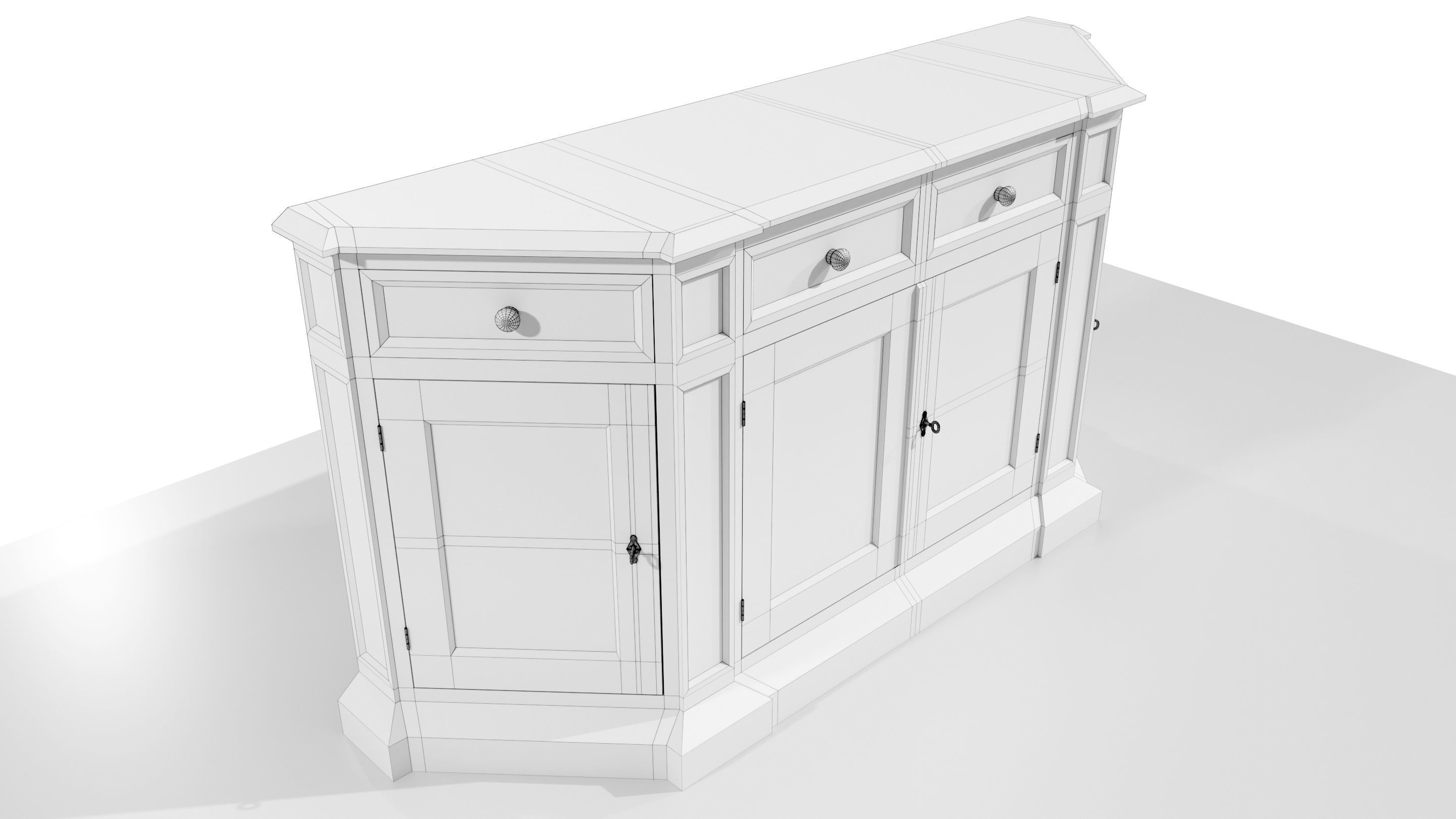 Classic Low Cabinet 3D model_13