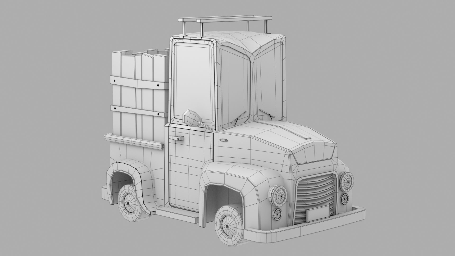 Cartoon car Low-poly 3D model_11