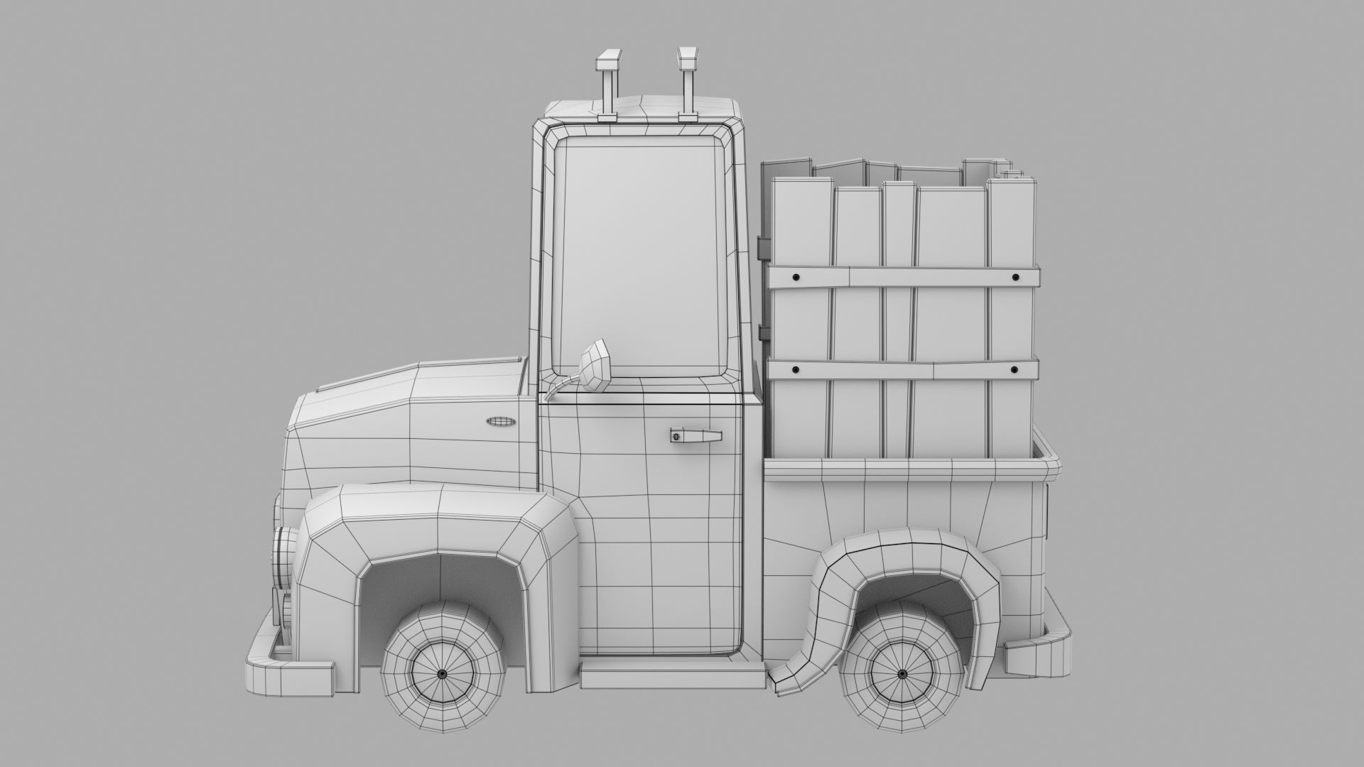 Cartoon car Low-poly 3D model_7