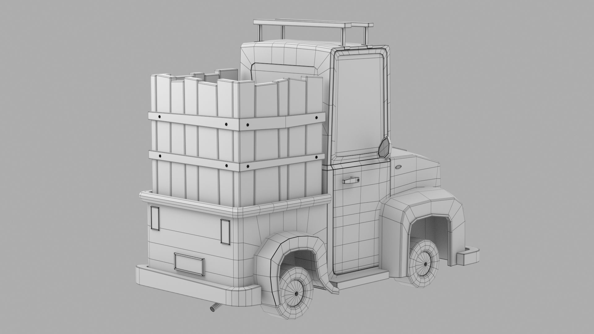 Cartoon car Low-poly 3D model_9