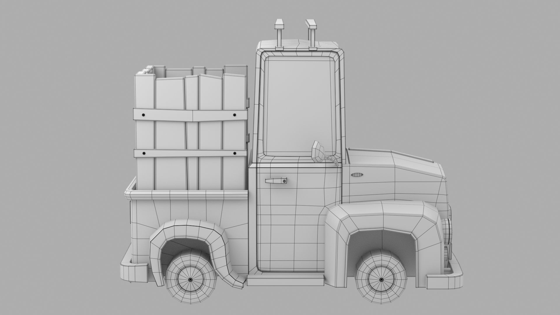 Cartoon car Low-poly 3D model_10