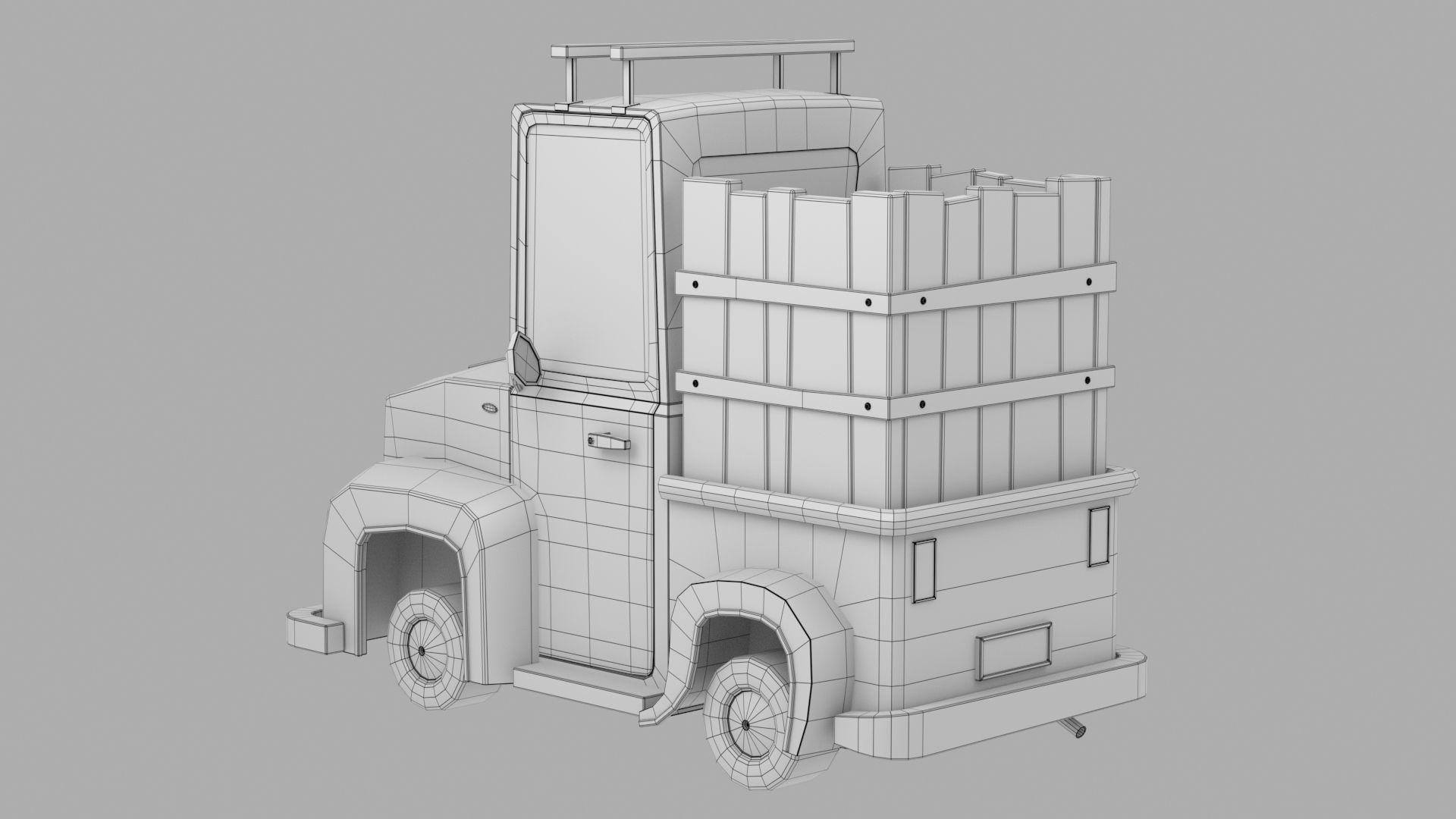 Cartoon car Low-poly 3D model_8