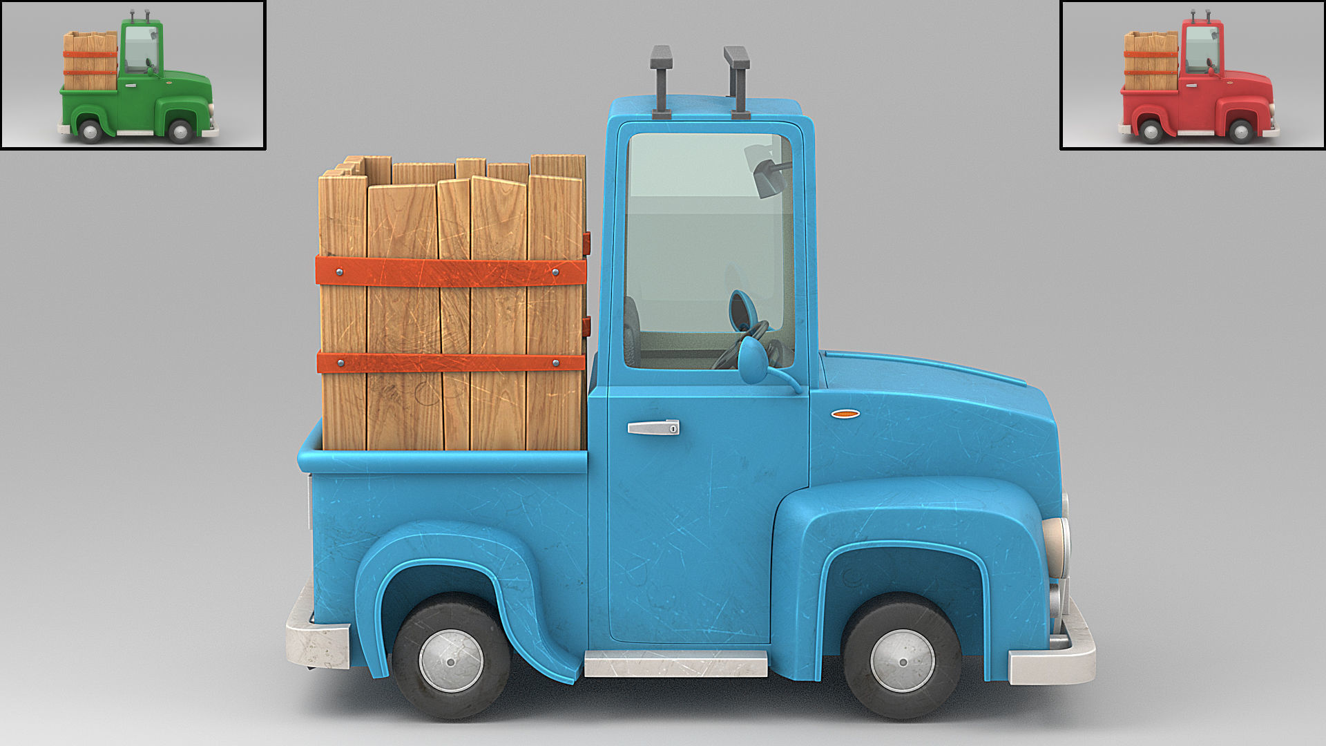 Cartoon car Low-poly 3D model_4