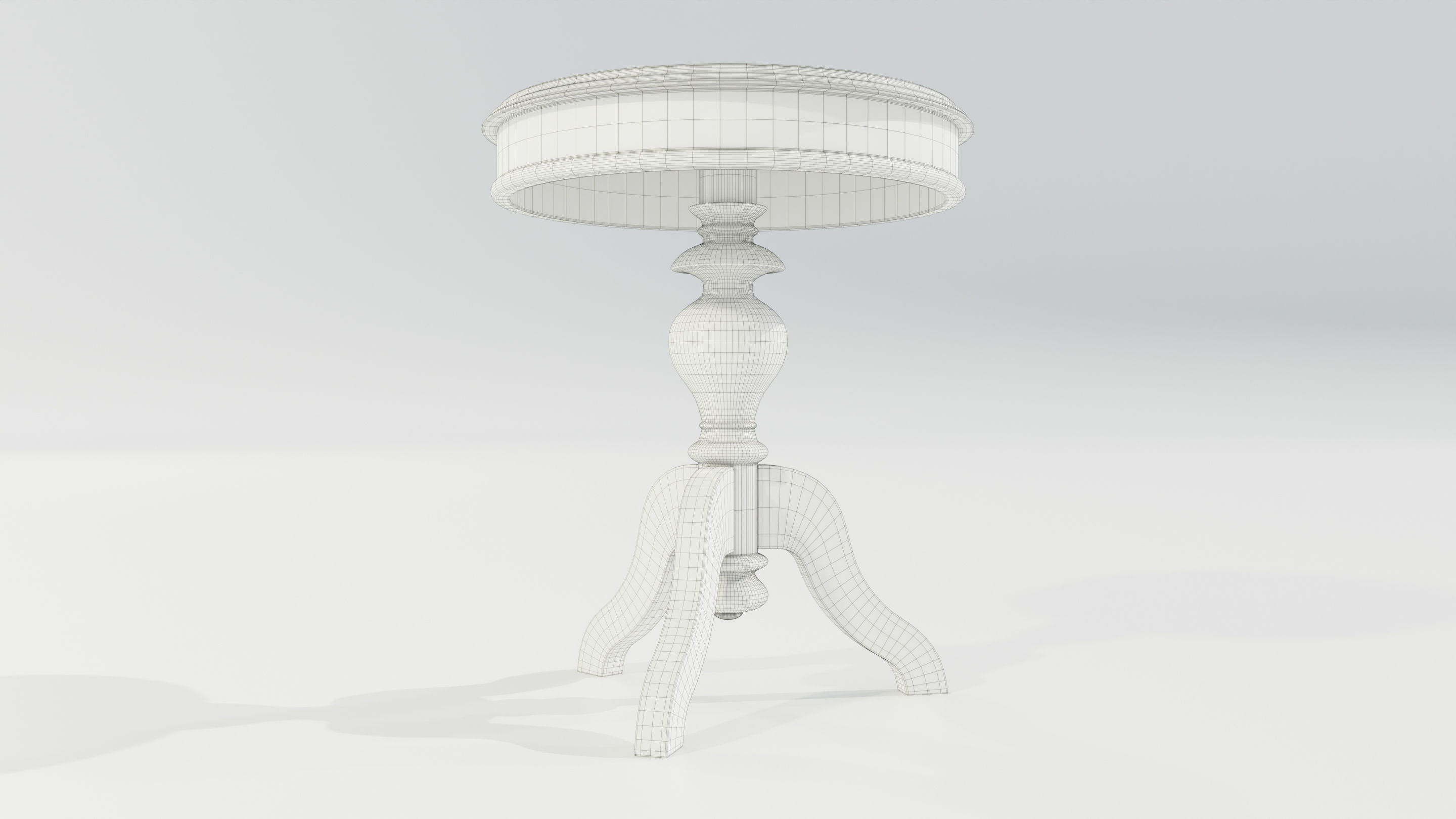 Classic Side Table 3D model_17