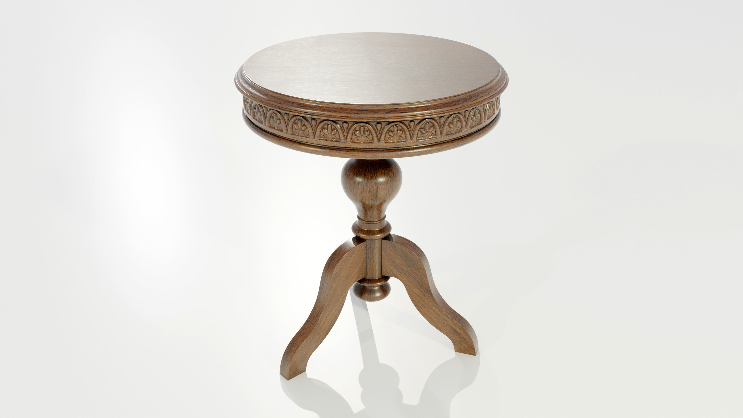 Classic Side Table 3D model_5