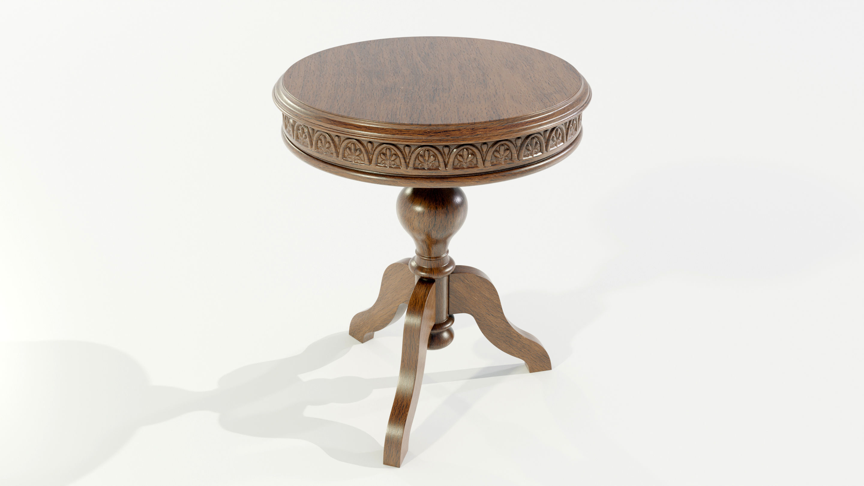 Classic Side Table 3D model_2