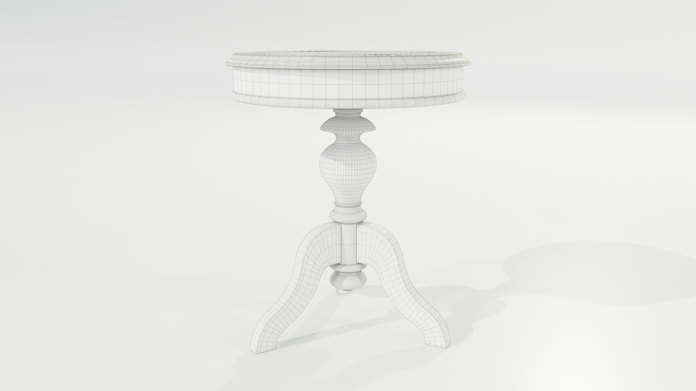 Classic Side Table 3D model_18