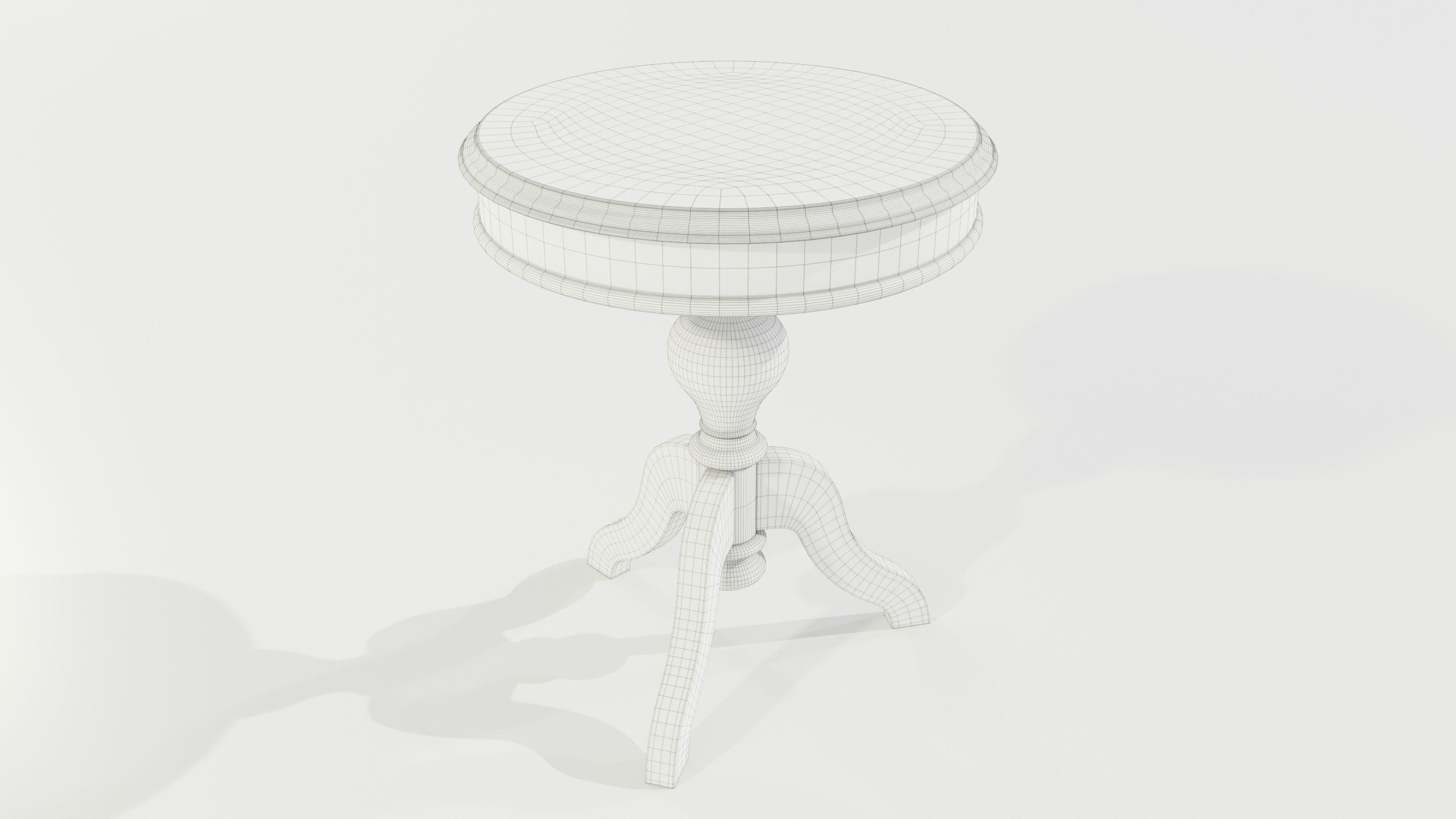 Classic Side Table 3D model_12