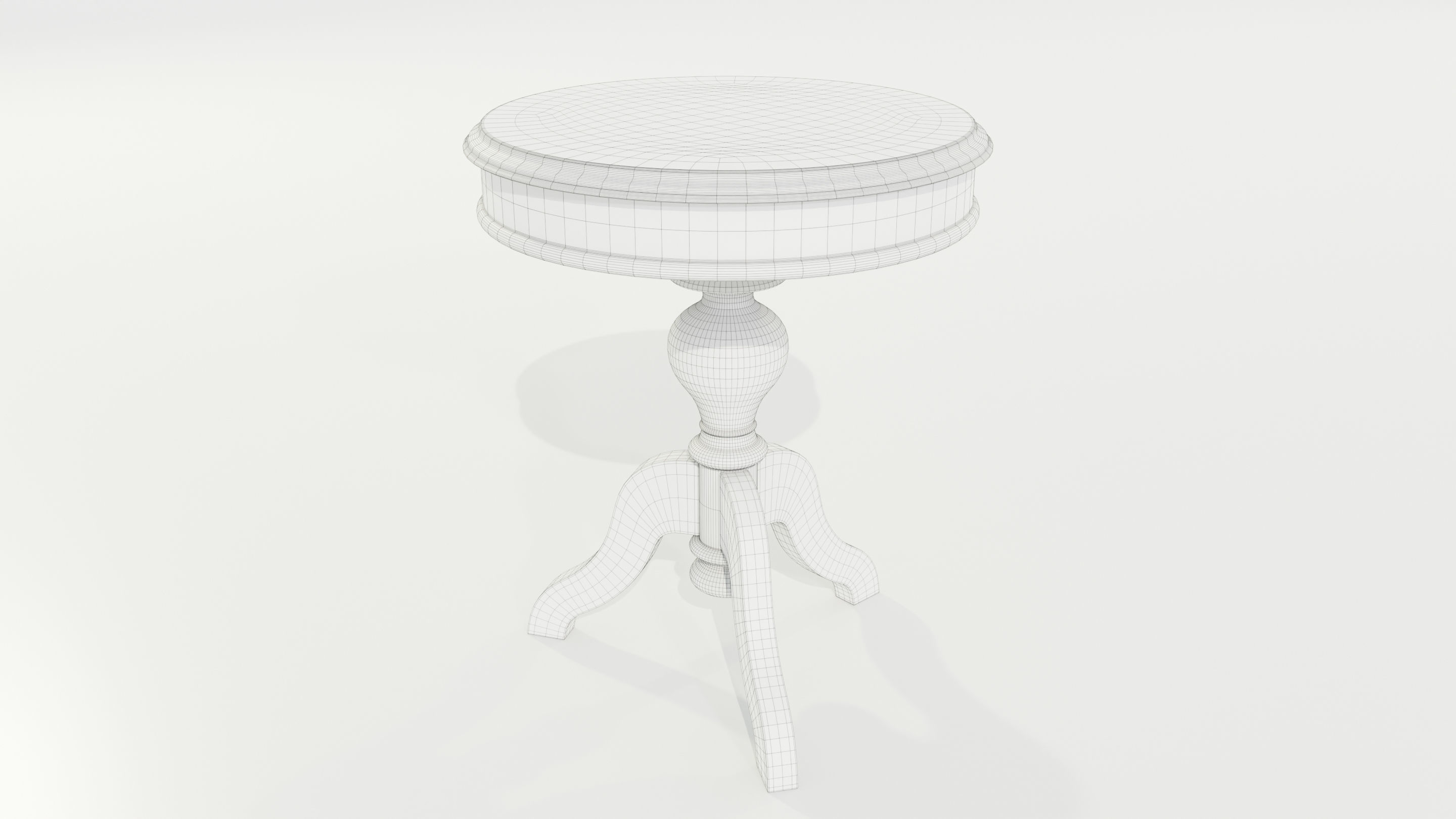 Classic Side Table 3D model_13