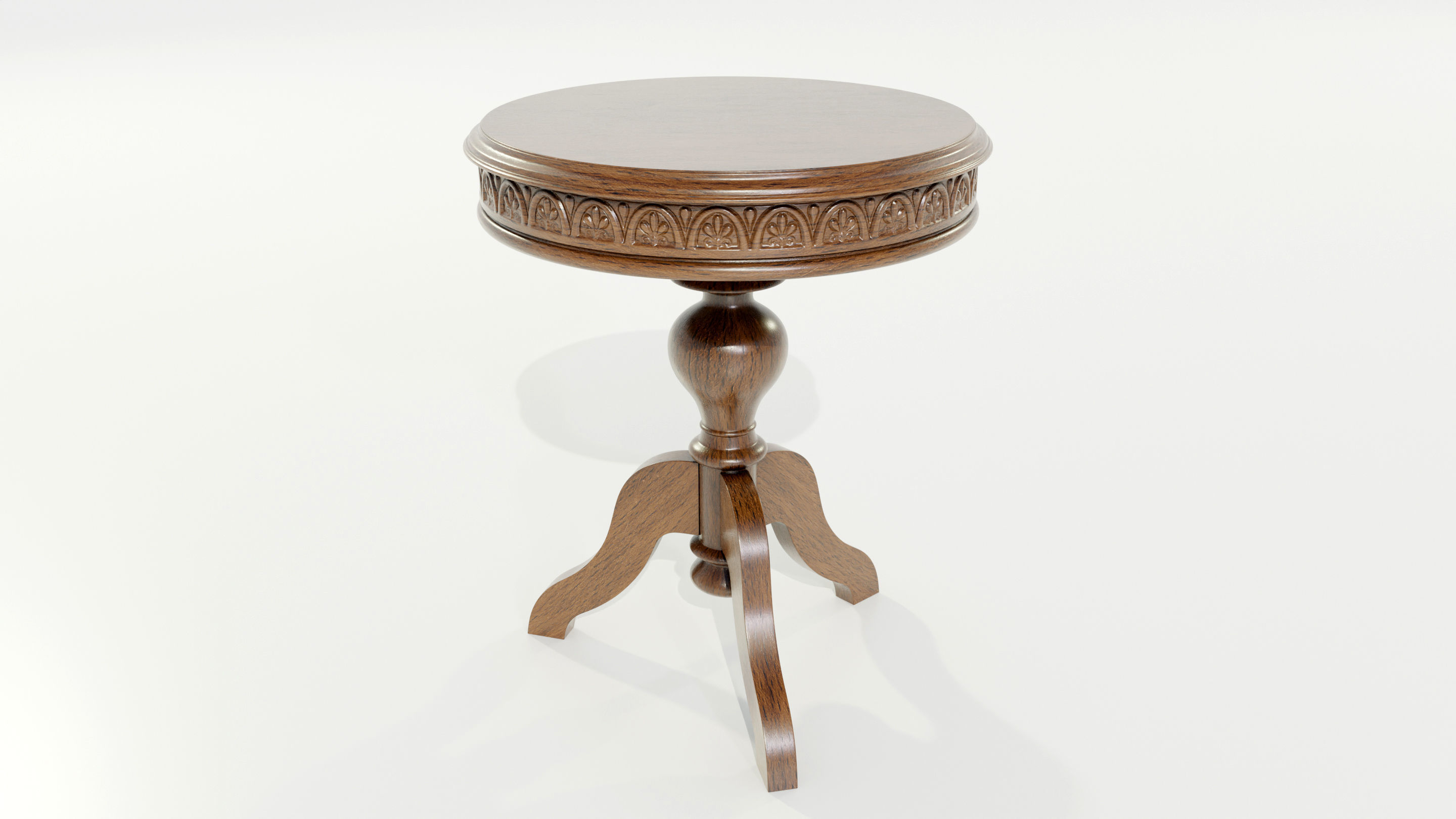 Classic Side Table 3D model_3