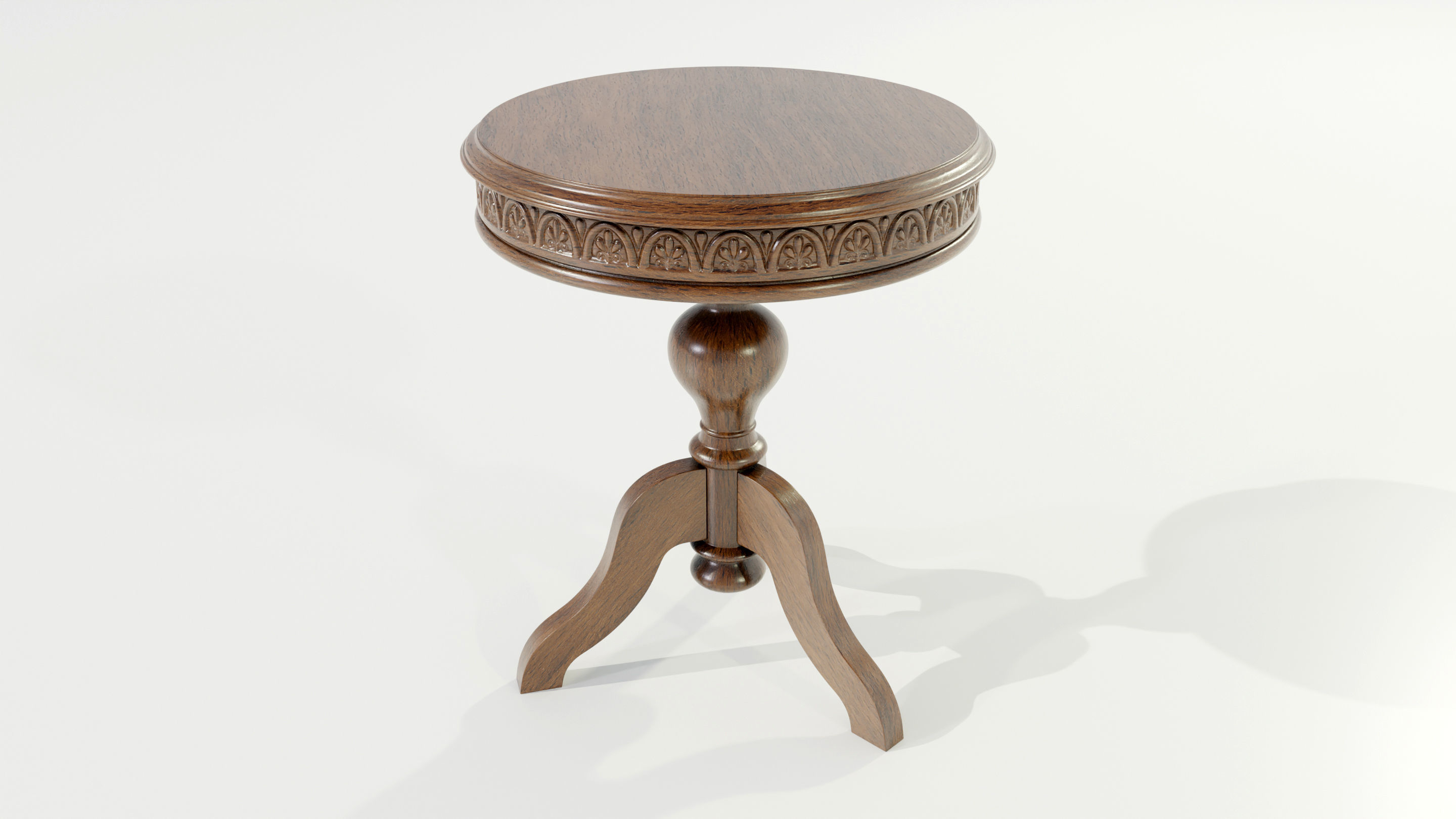 Classic Side Table 3D model_4