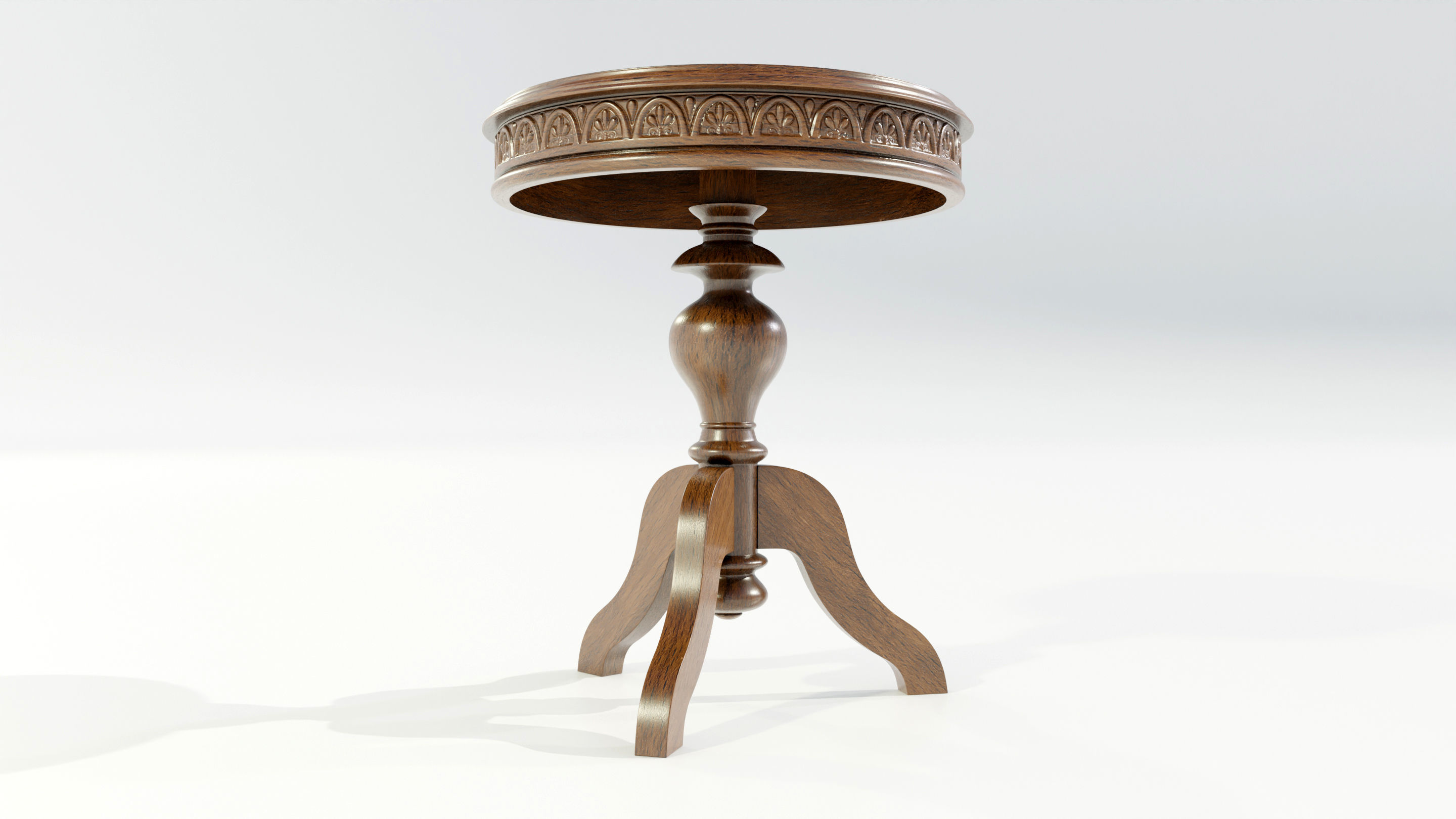 Classic Side Table 3D model_7