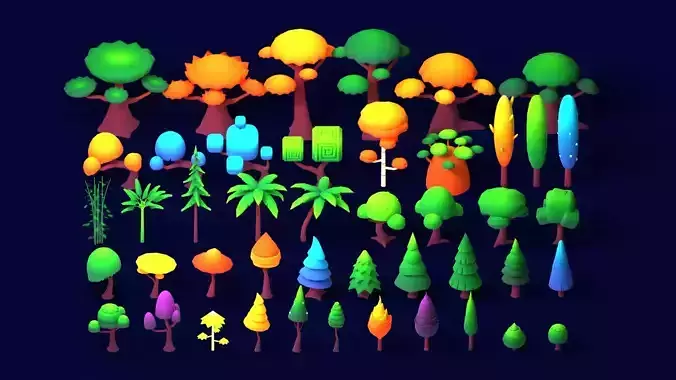 Low Poly - Stylized Fantasy Tree Pack