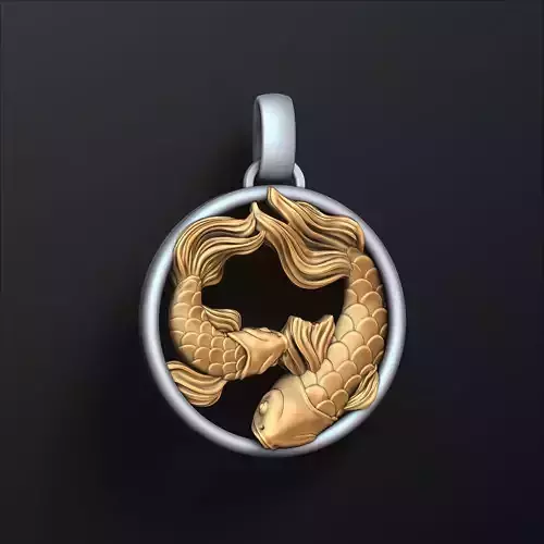 Zodiac Horoscope Pisces Pendant 3D print model