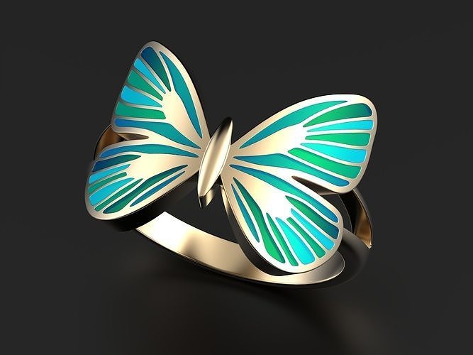 Butterfly ring 3D print model