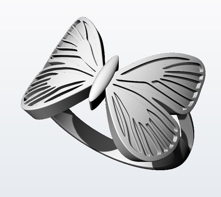 Butterfly ring 3D print model_6