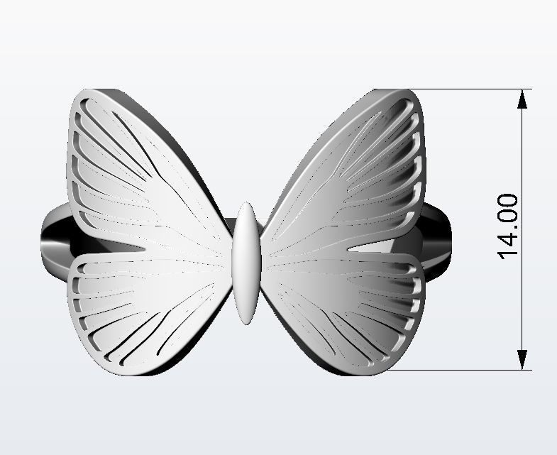 Butterfly ring 3D print model_7
