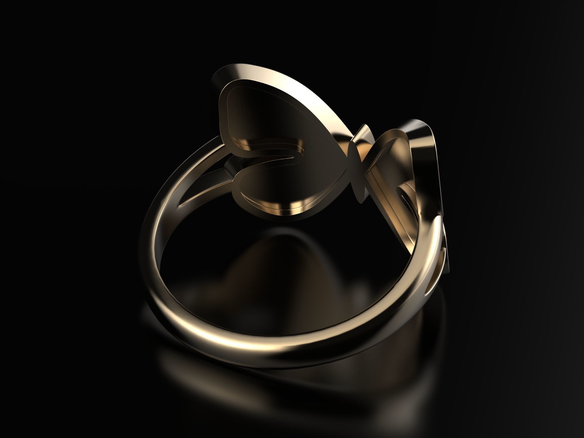 Butterfly ring 3D print model_5