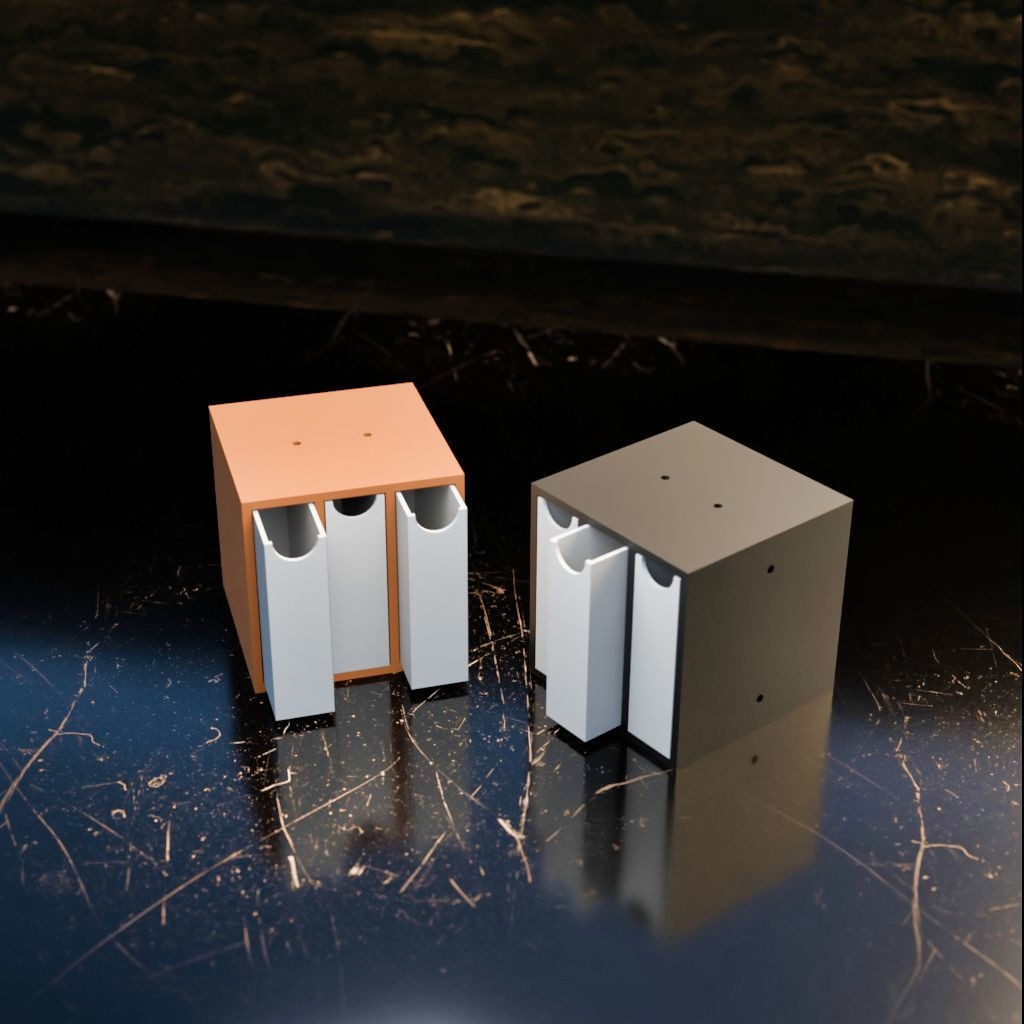 037M 3x Vertical Drawer 3D print model_1