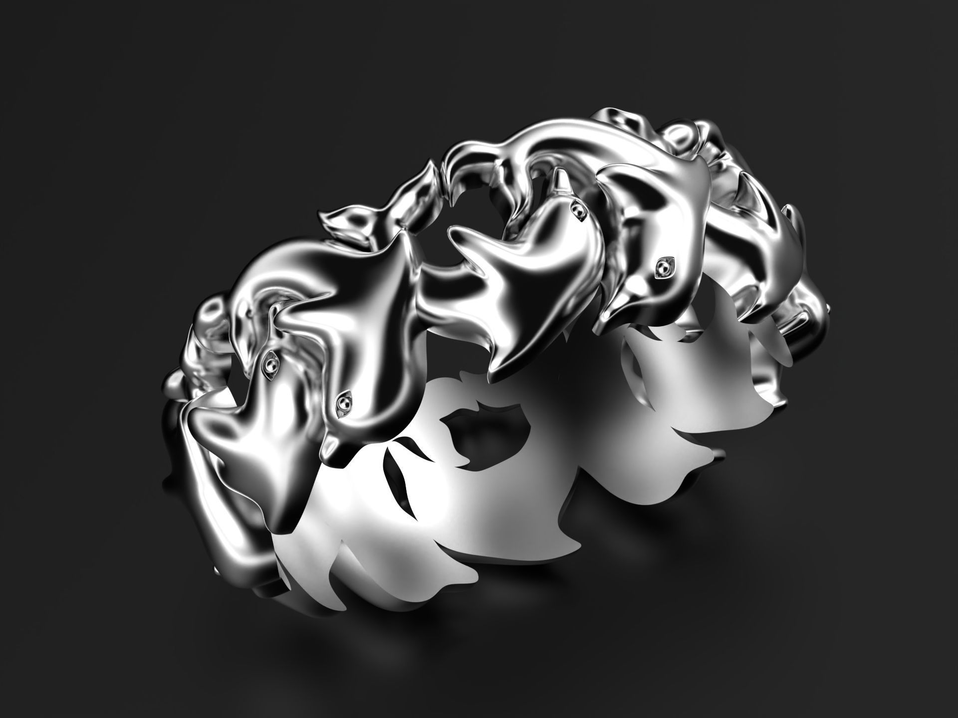 In a round dance Dolphins 3D print model_3