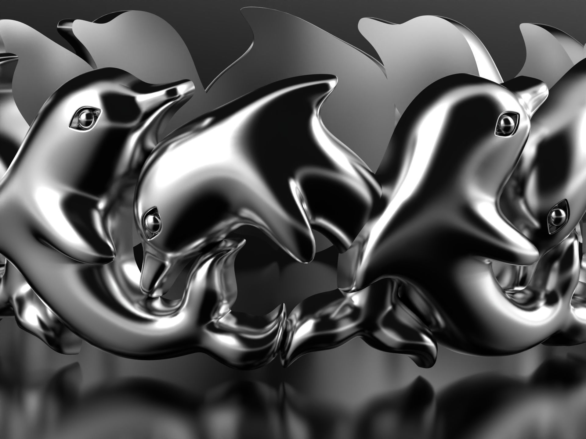 In a round dance Dolphins 3D print model_1