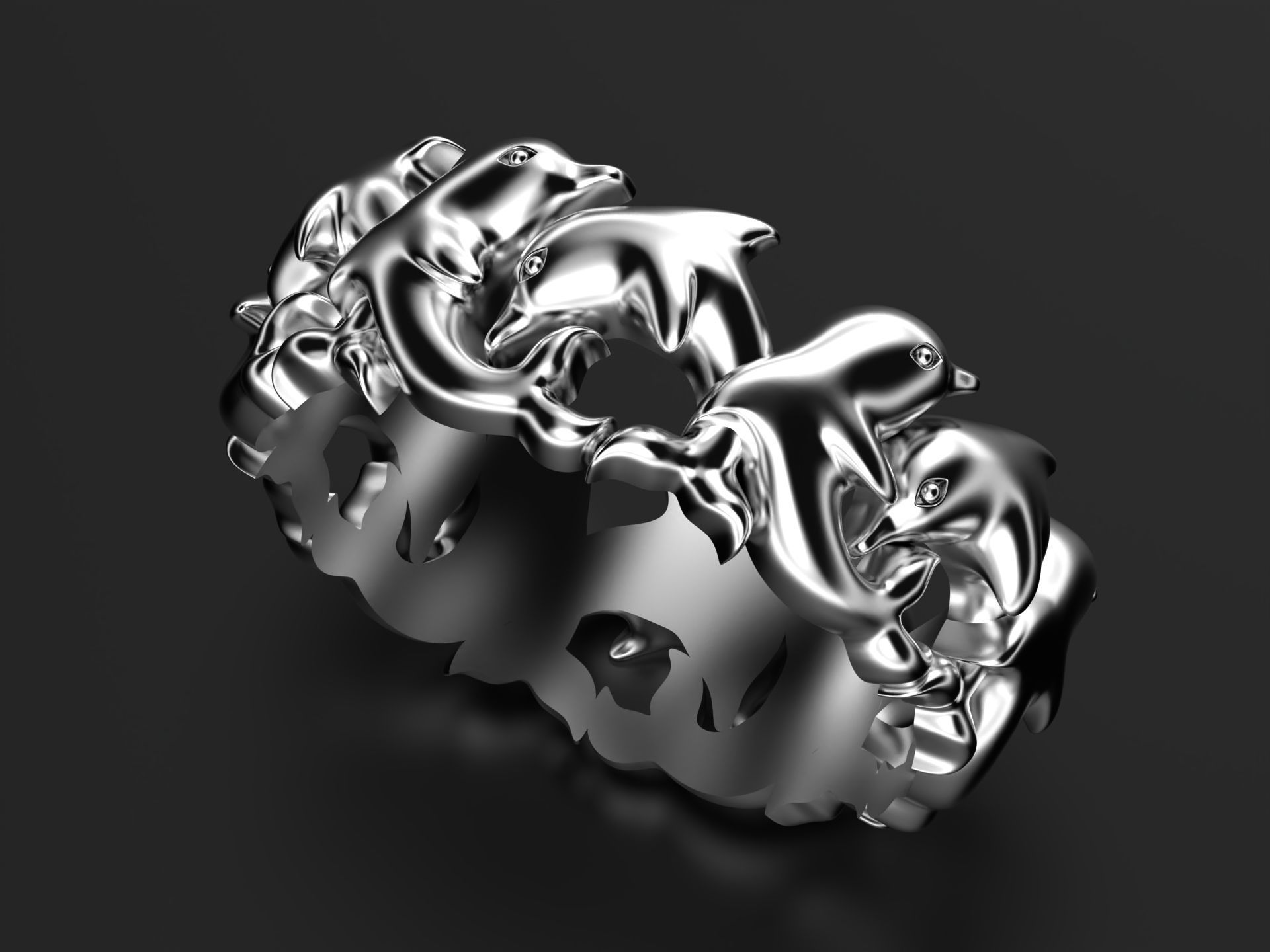 In a round dance Dolphins 3D print model_2