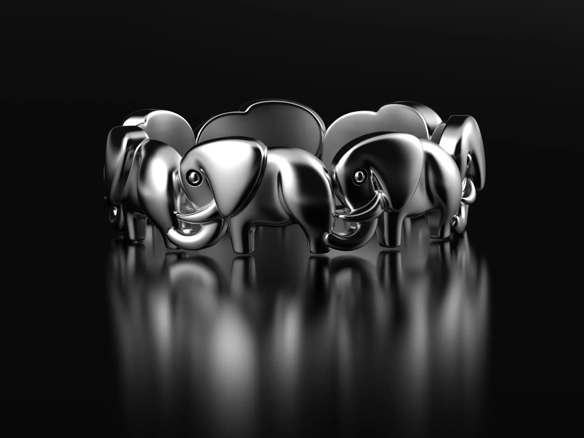In a round dance Elephants 3D print model