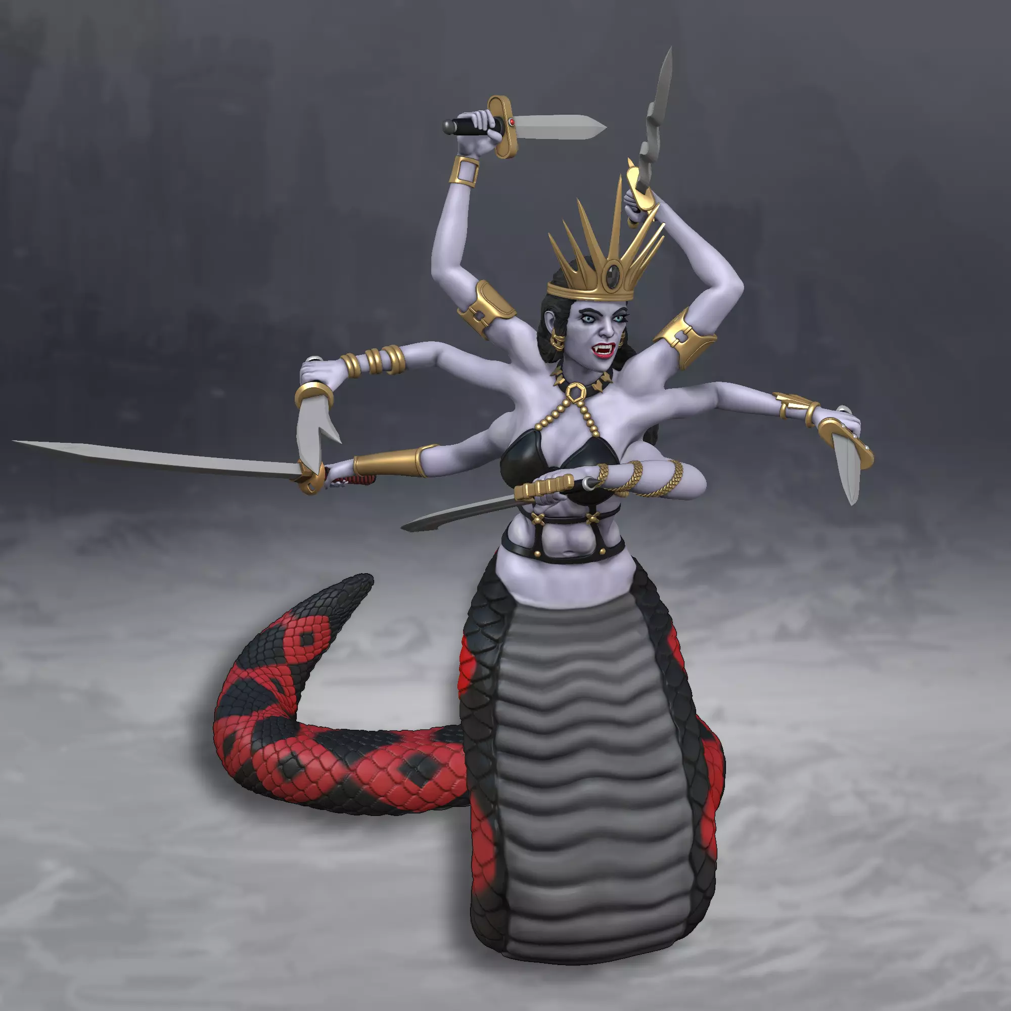 Heroes 3 Naga Queen 3D Printing Model 3D print model_0