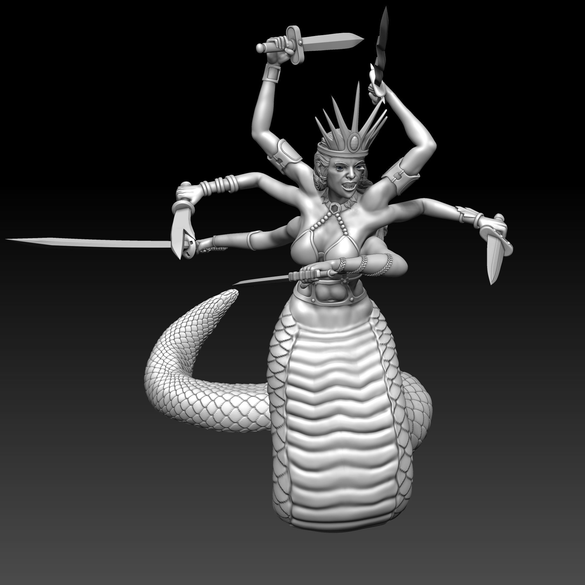 Heroes 3 Naga Queen 3D Printing Model 3D print model_4