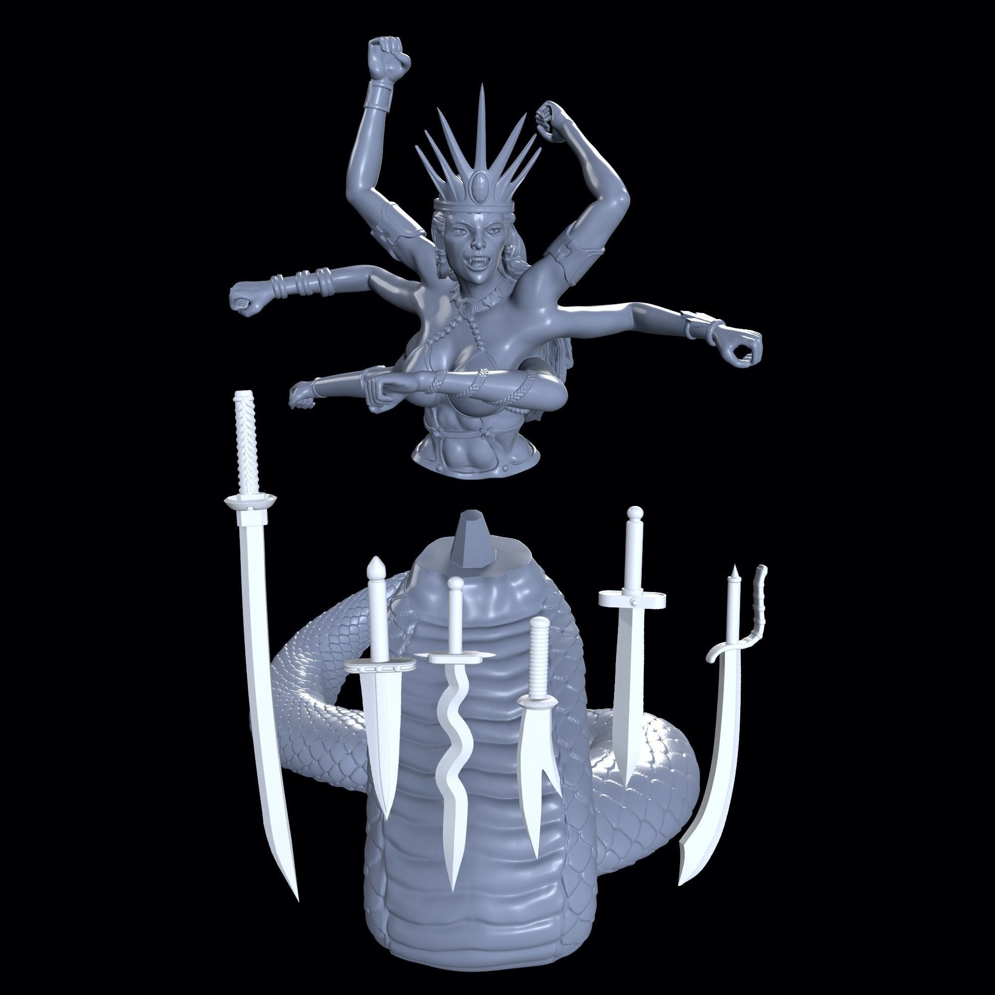 Heroes 3 Naga Queen 3D Printing Model 3D print model_5