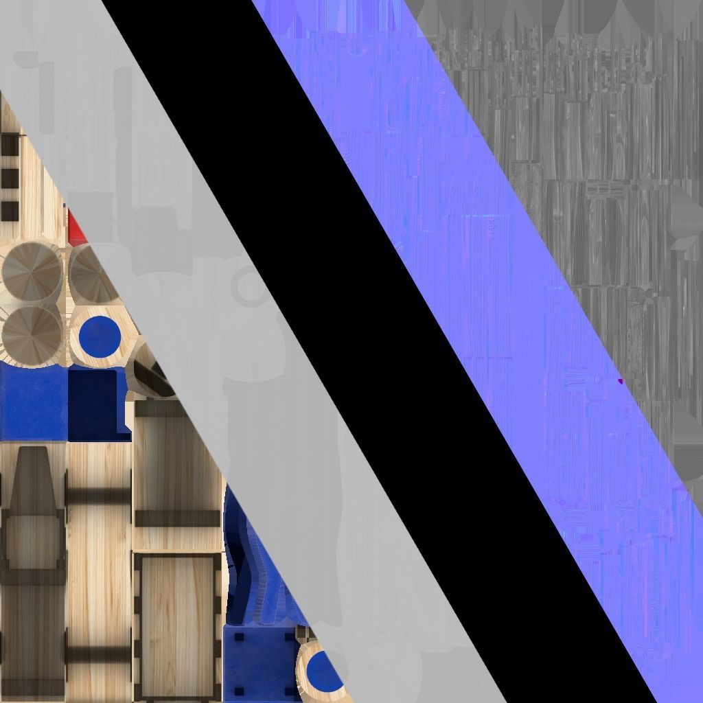 Wooden Toy Truck Car Low-poly 3D model_7