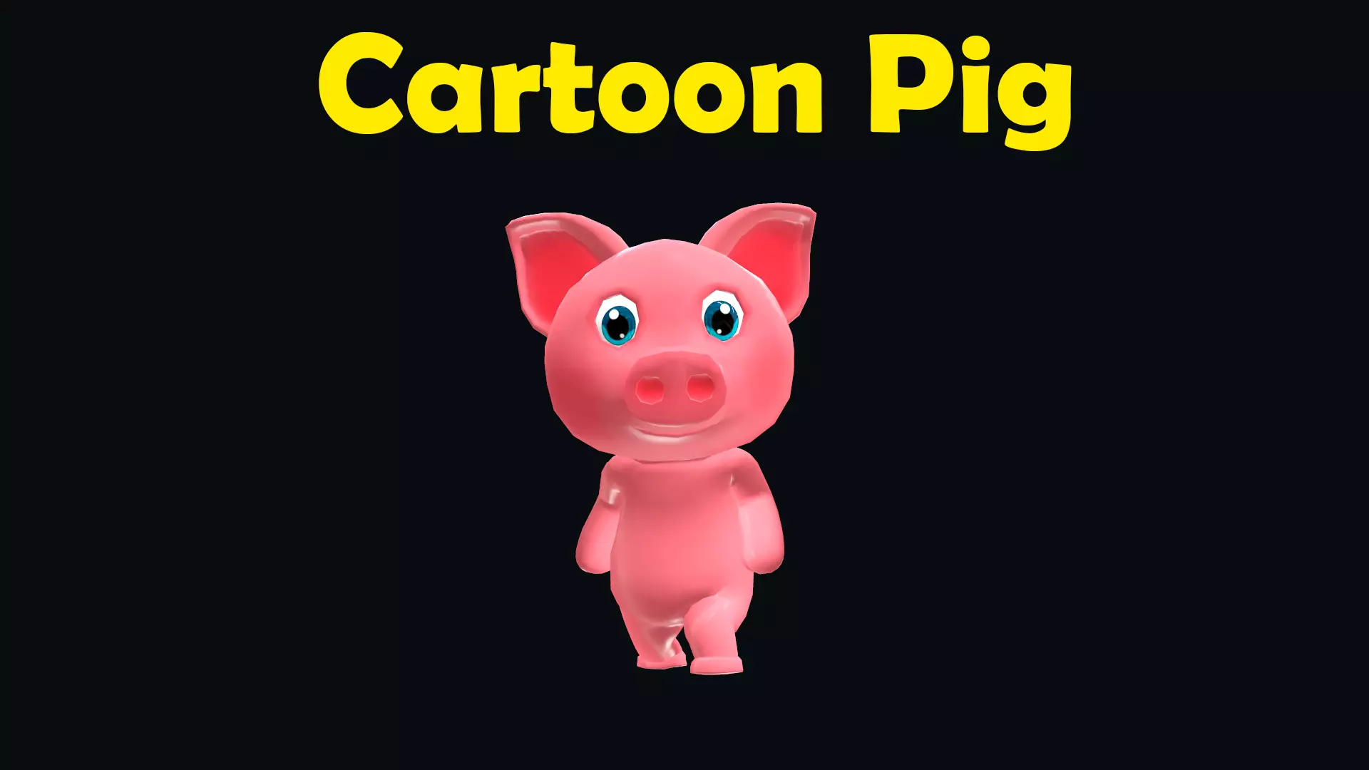 Cartoon Pig Animated Low-poly 3D model_0