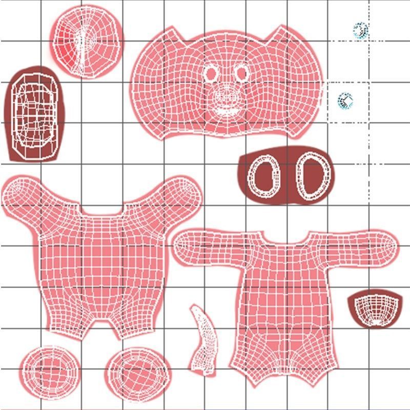 Cartoon Pig Animated Low-poly 3D model_9