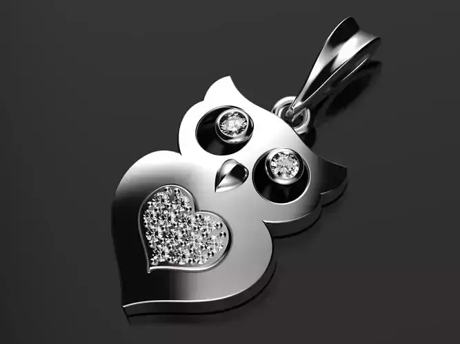 Owl in love pendant