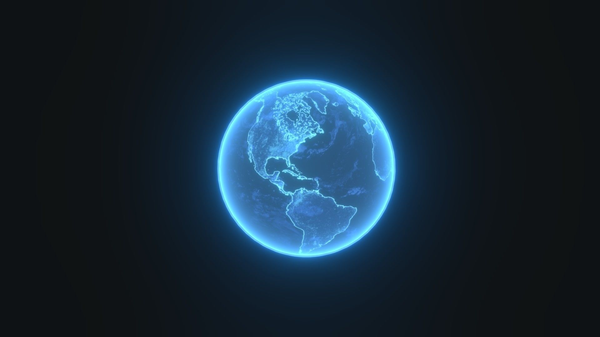 Hologram Planet Earth Sci-Fi 3D Model 8k Textures Low-poly 3D model_10