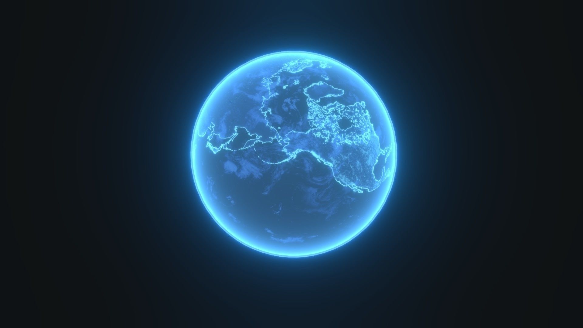 Hologram Planet Earth Sci-Fi 3D Model 8k Textures Low-poly 3D model_12