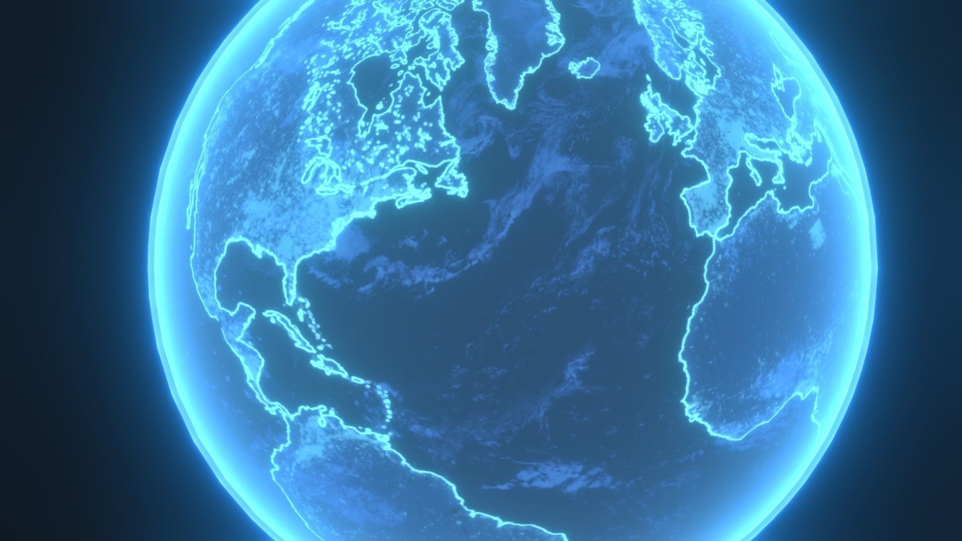 Hologram Planet Earth Sci-Fi 3D Model 8k Textures Low-poly 3D model_5