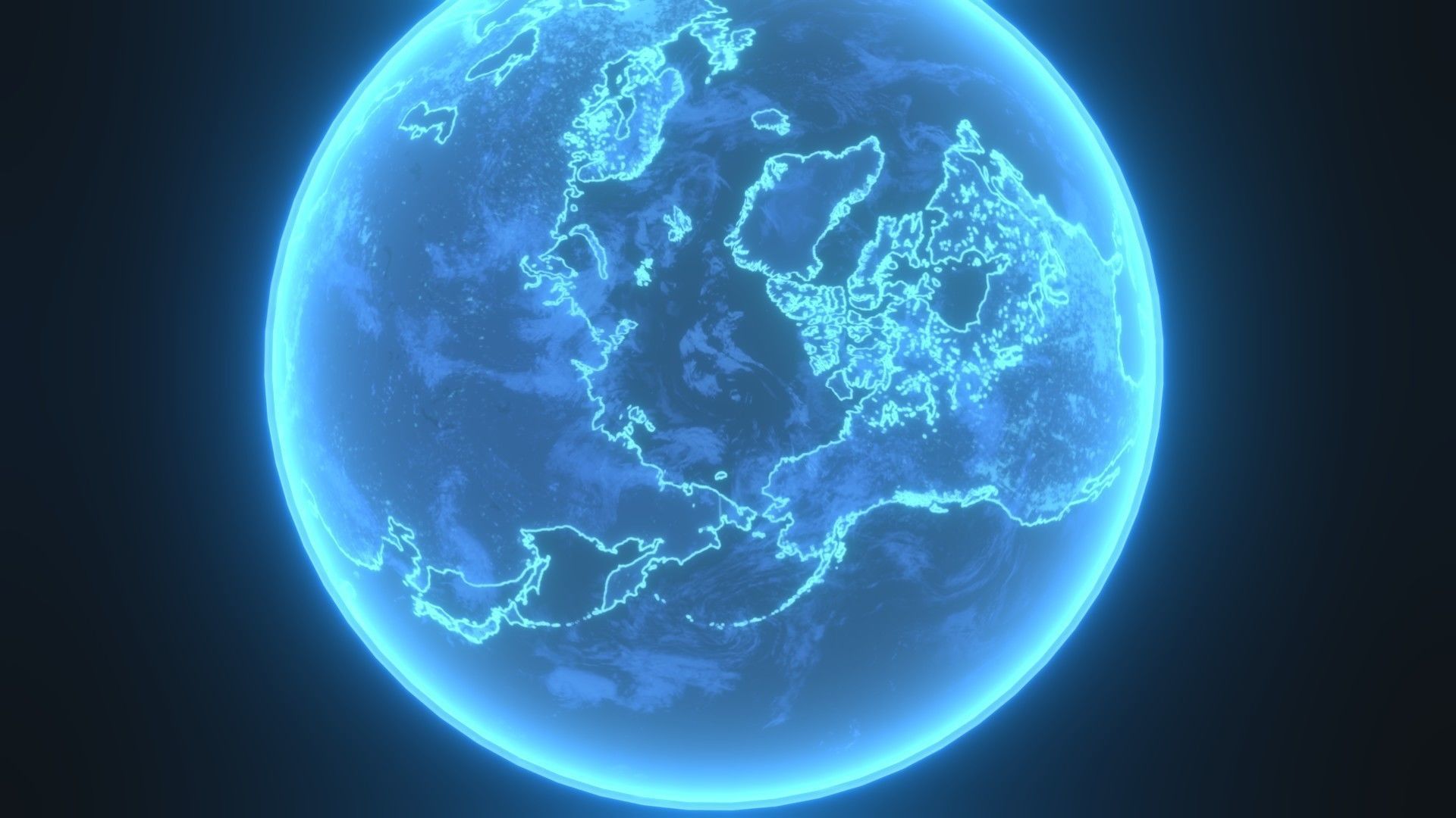 Hologram Planet Earth Sci-Fi 3D Model 8k Textures Low-poly 3D model_17