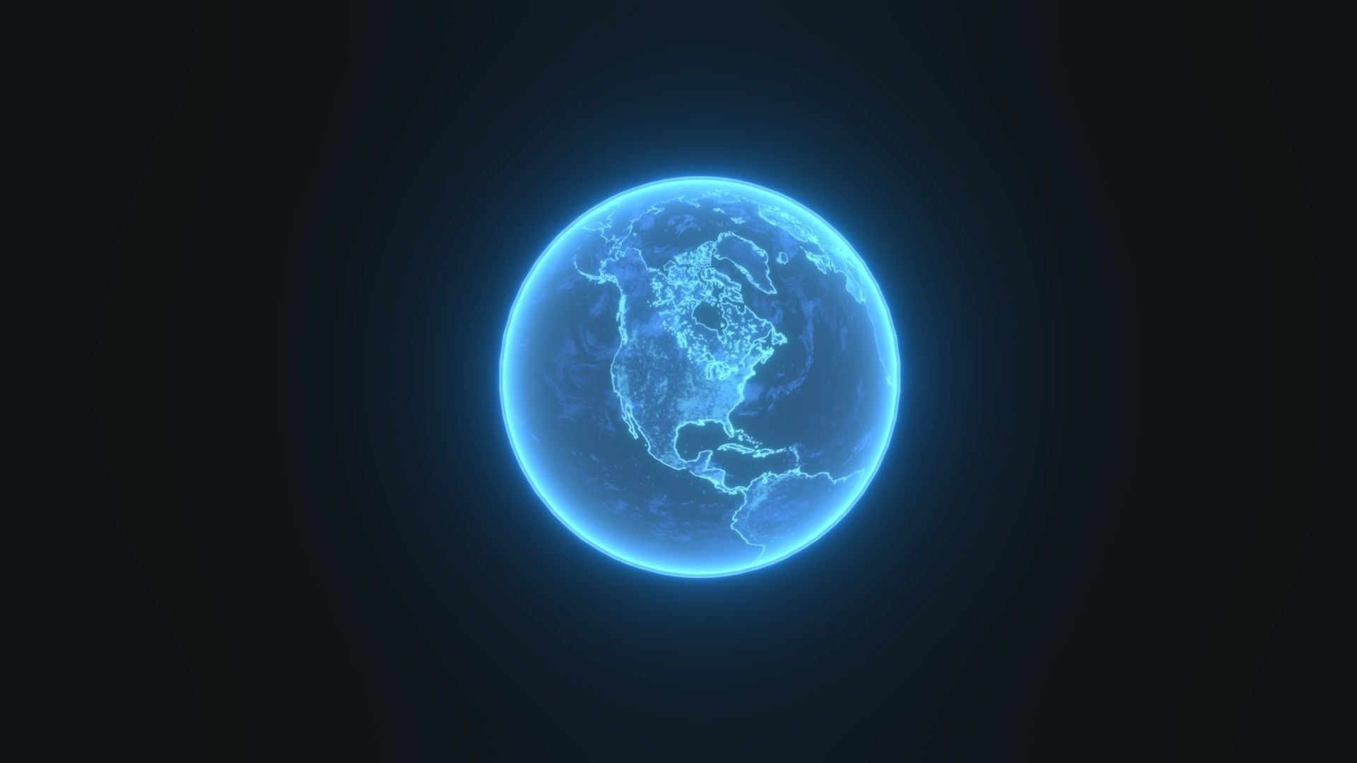 Hologram Planet Earth Sci-Fi 3D Model 8k Textures Low-poly 3D model_16