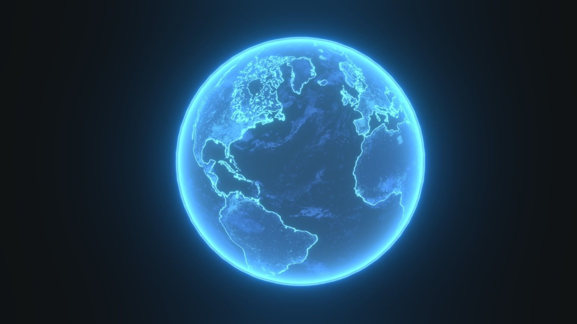 Hologram Planet Earth Sci-Fi 3D Model 8k Textures Low-poly 3D model_4