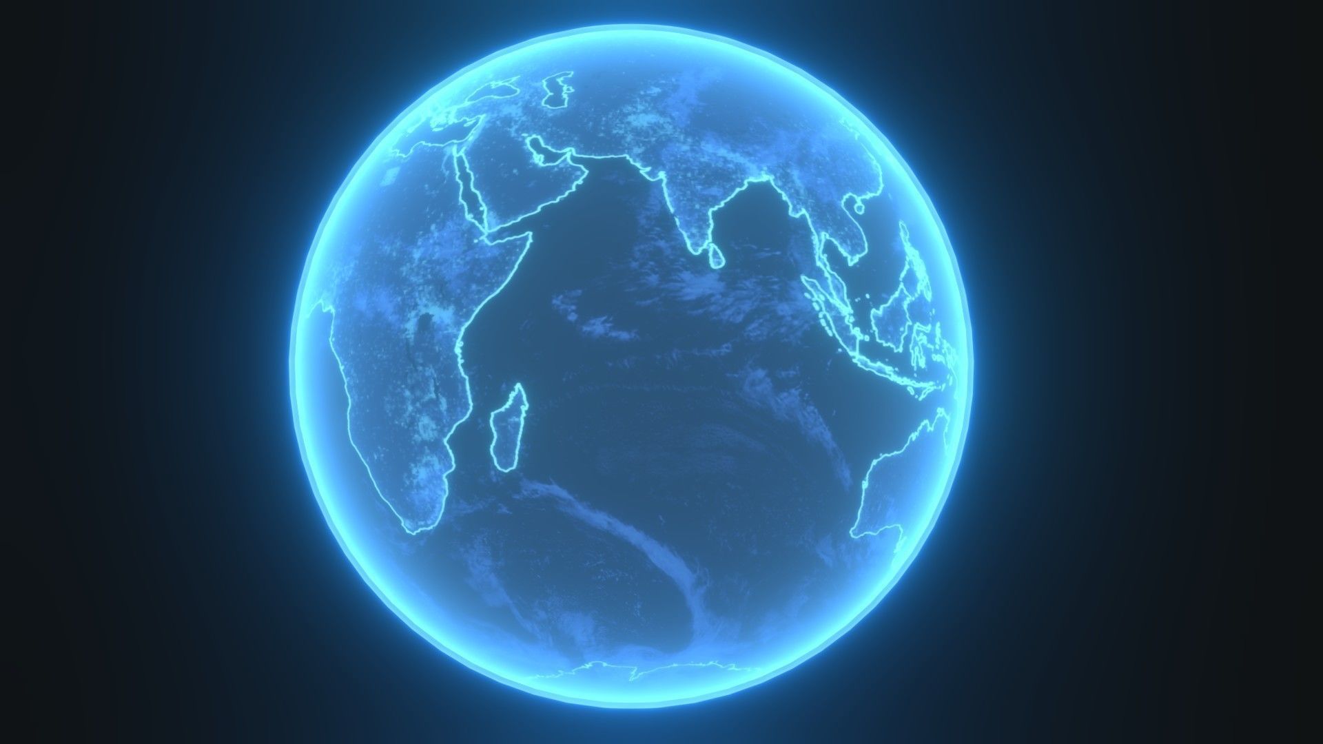 Hologram Planet Earth Sci-Fi 3D Model 8k Textures Low-poly 3D model_14