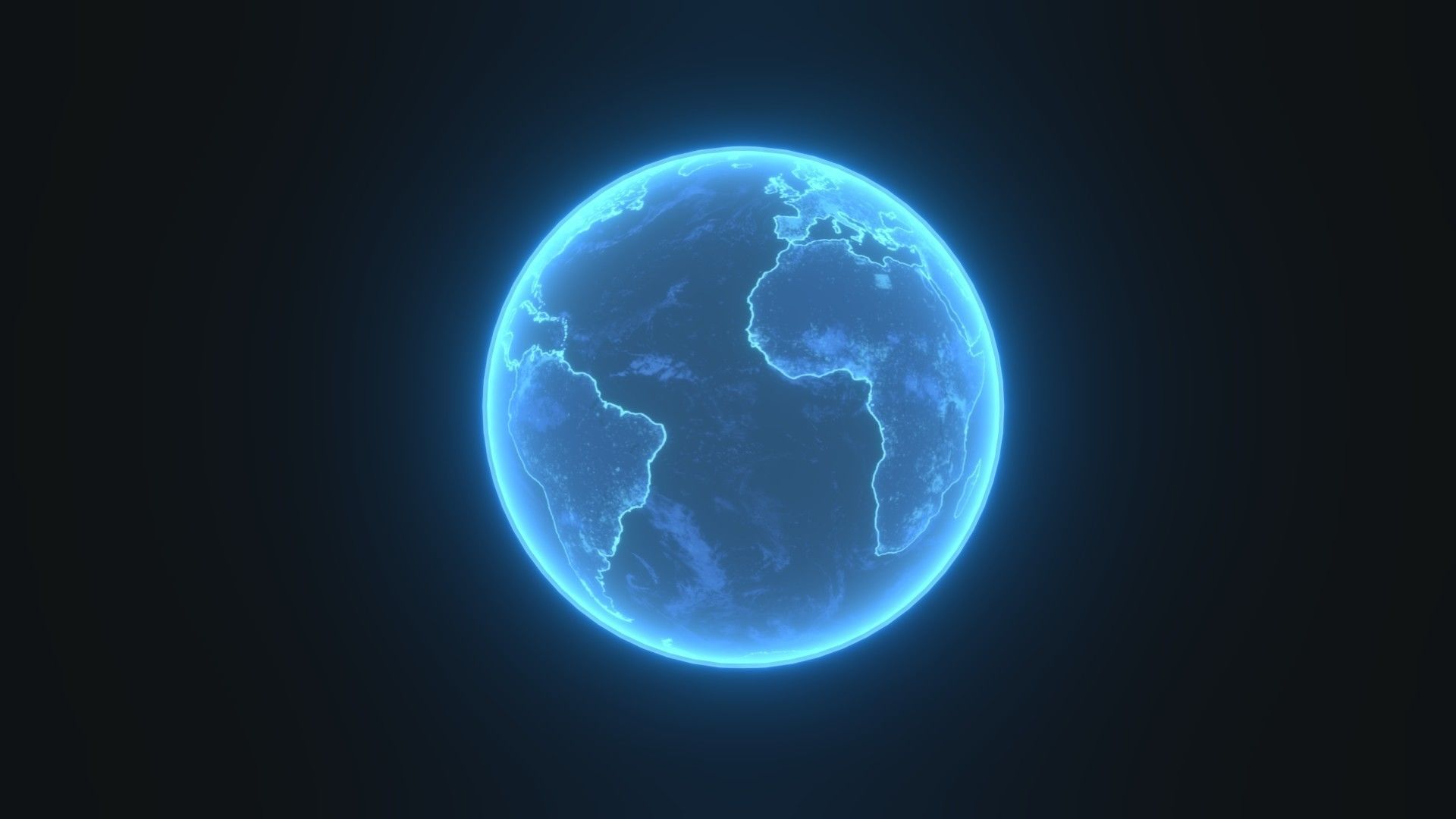 Hologram Planet Earth Sci-Fi 3D Model 8k Textures Low-poly 3D model_15