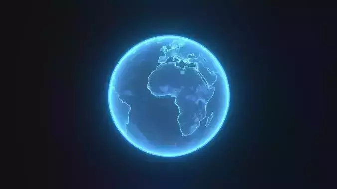 Hologram Planet Earth Sci-Fi 3D Model 8k Textures Low-poly 3D model